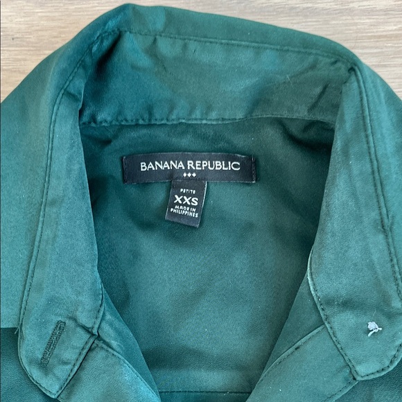 Banana Republic Factory Green Tie Waist Maxi Shirtdress XXSP - Picture 4 of 11